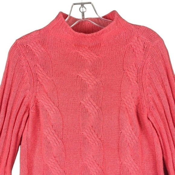 CHICOS Cashmere Sweater Small Pink Cable Knit Pullover - Picture 1 of 7
